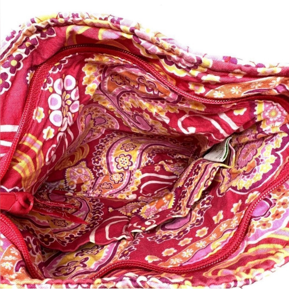 Vera Bradley Quilted Pink and Yellow Paisley Floral Crossbody Bag - Picture 3 of 8